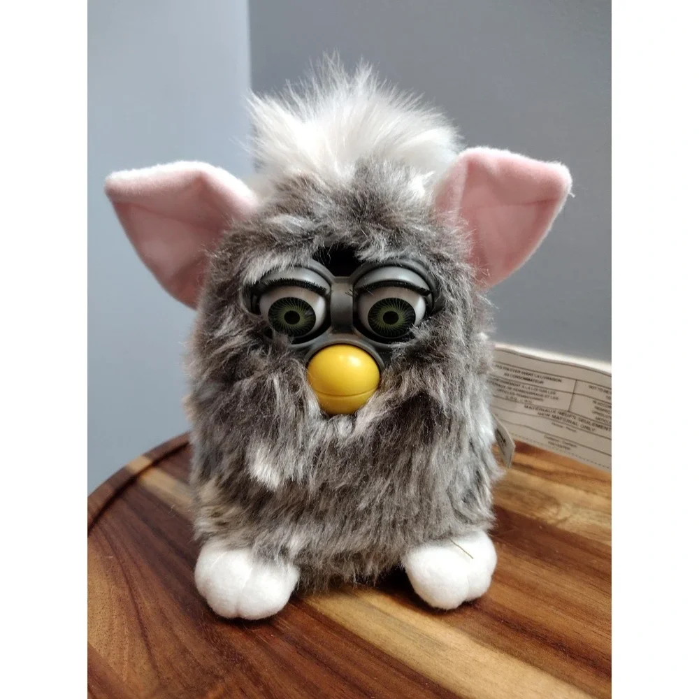 Vintage 1998 Grey Owl Furby with Green Eyes